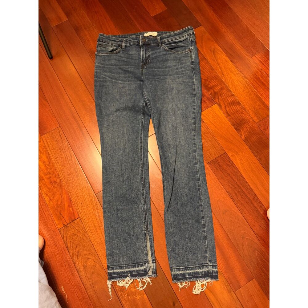 Free People Straight Leg Raw Hem Jeans Medium Wash Women's Size 30